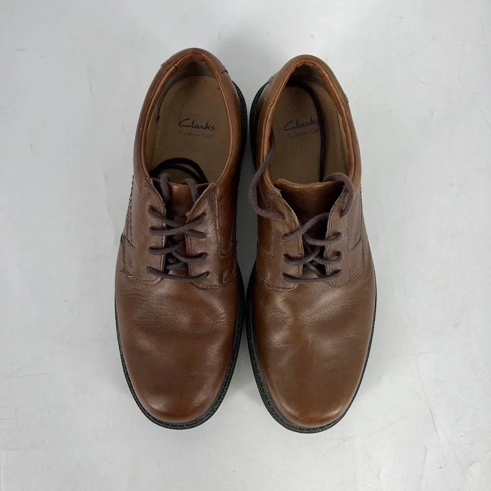 Clarks Mens Leather Cushion Cell Oxford Shoes 8.5‎ 121113882 Brown Derby